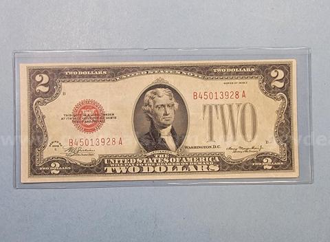 1928 C Red Seal Two Dollar Bill EF-40