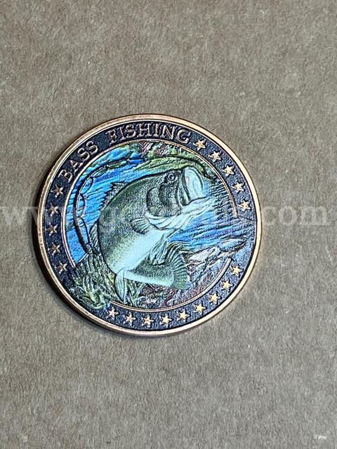 Bass fishing .999 copper ounce
