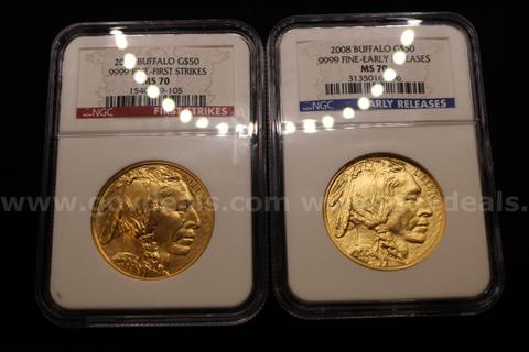 2- Graded American Buffalo Gold Bullion Coins