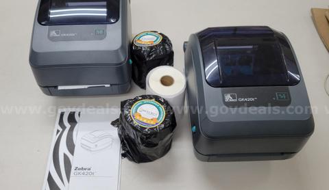 LOT OF 2 PRINTERS AND LABELS - NO POWER CORDS INCLUDED