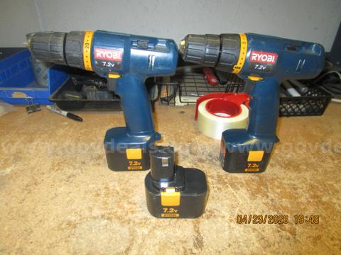 Ryobi Cordless Drill W/Batteries Qty 2 Working Condition Unknown