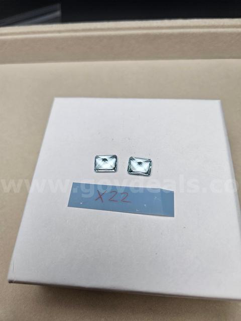 Natural Brazilian Princess Checkboard AAA Vivid Swiss Blue Topaz (Matched Pair)  - 6.5 Total Carats