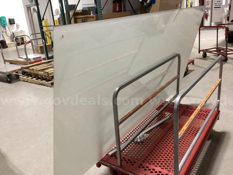 Large Format Frosted Glass Whiteboard (approx. 8' x 4') - Professional Office Grade