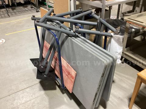 Set of 4 Heavy-Duty Classroom Tables (60" x 24") – Grey & Charcoal