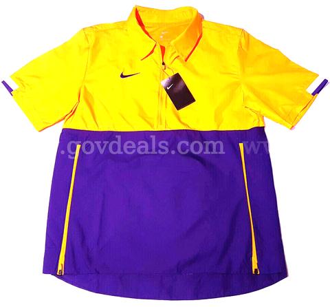 Nike CI4479-715 1/2 Zip Lightweight FOOTBALL Wind Jacket Men's SIZE SMALL GOLD/PURPLE NWT $65 *WILL SHIP*