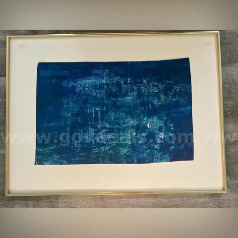 MORRIS SHULMAN (1912-1978)UNSIGNED BLUE ART CASE IN WATERCOLOR ON PAPER,22"x 15" *CAN SHIP*