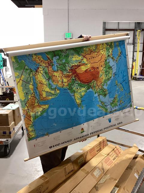 Rand McNally Advanced Physical/Political Series Pull-Down Classroom Maps
