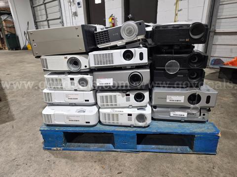 Lot of (60) Assorted Projectors – NEC, BenQ, Hitachi, InFocus, ViewSonic, EIKI, Casio & More SOLD AS IS WHERE IS
