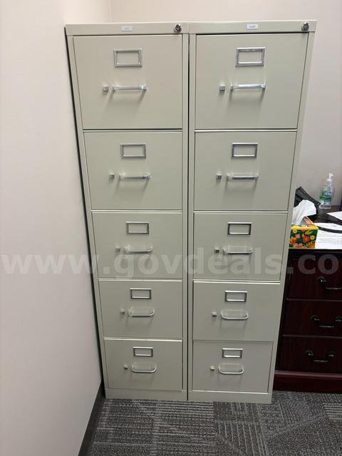 Two 5- Drawer File Cabinets