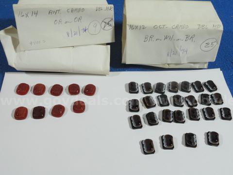 Vintage/Antique Cameo Lot - 34 Pieces (Red Shell + Brown/White Layered Cameos)
