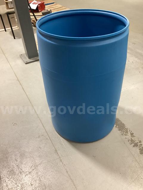 55-Gallon Blue Open-Head Polyethylene Drum, No Lid