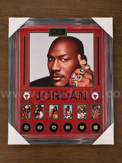 Framed Michael Jordan Ring Collage Outstanding Collector's Item