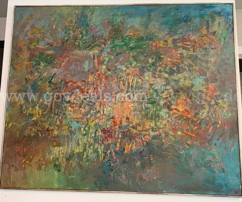 1962 SIGNED OLD FINE FRAMED ARTWORK FROM MORRIS SHULMAN (1912-1978) OIL ON CANVAS 67"x 54" *CAN SHIP*