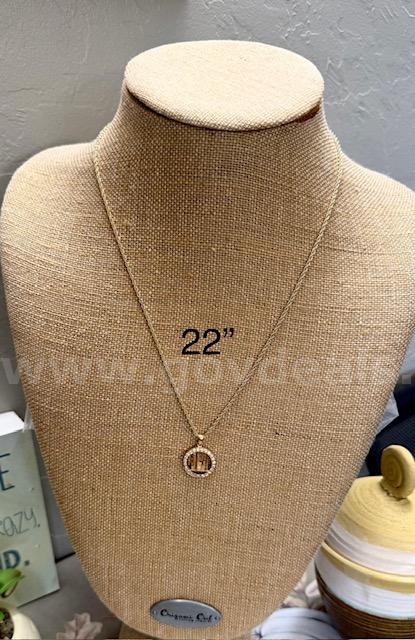 24k Gold, 22 Inch,  1MM Rope Chain W/CZ Twin Towers Pendant