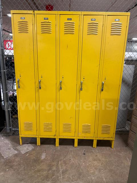 Unit of 5 Yellow Lockers