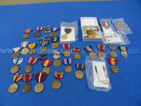 Large Lot of ~50 US Military Medals, Badges, Wings & Ribbons - Civil War Era to Modern Era