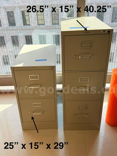 THREE FILE CABINETS