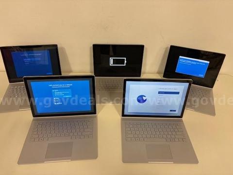 Lot of 5 Microsoft Surface Book 2 Laptops