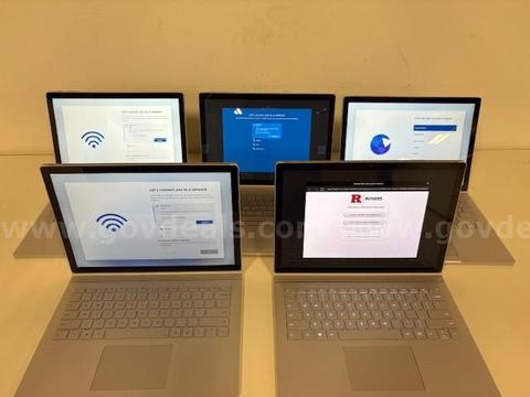 Lot of 5 Microsoft Surface Book 2 Laptops