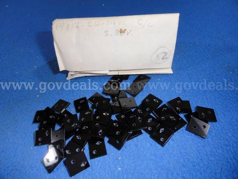 Lot of 52 Vintage Black Onyx 14x12mm Square Drilled Stones / Cabochons