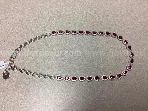 925 Sterling Silver Necklace Featuring Lab Created Ruby’s