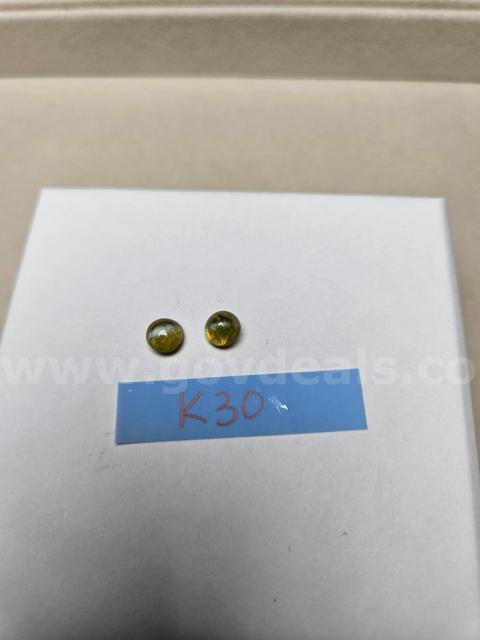 Natural Brazil Round Cabochon Cut AAA Cat's Eye Chrysoberyl (Matched Pair) - 3.5 Total Carats