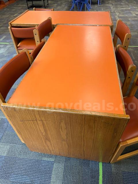 LOT 9 - TABLE AND THREE CHAIRS