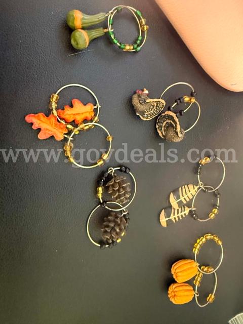 12 HANDMADE RETRO FALL & THANKSGIVING CHARM EARINGS — FREE SHIPPING