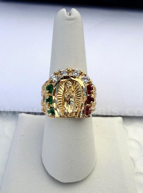 Men's, 24k Gold, Size 8, Lady of Guadalupe Ring