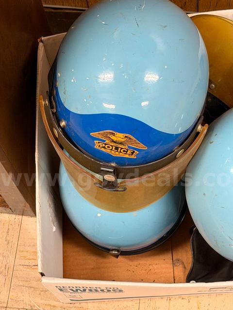 4 vintage police Riot helmets
