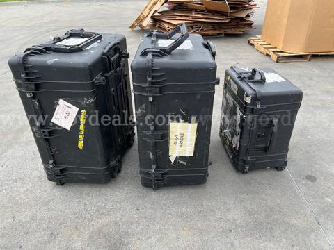 Lot of (3) Heavy Duty Rolling Pelican Cases