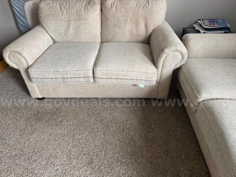 Sofa White 2 seat Fabric