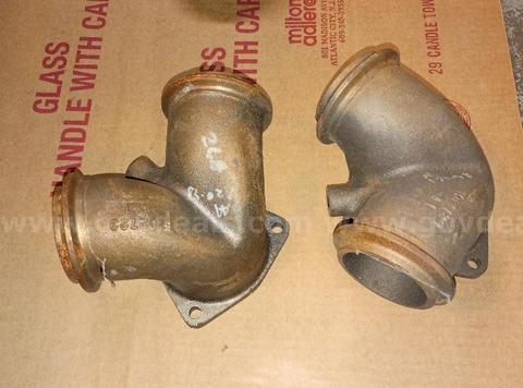 QTY. 02 ADAPTER, ENGINE, 6V92-, EXHAUST, TUBRO TEE, WILLIAMS DETROIT DIESEL A, 5102723. ADAPTER, TEE