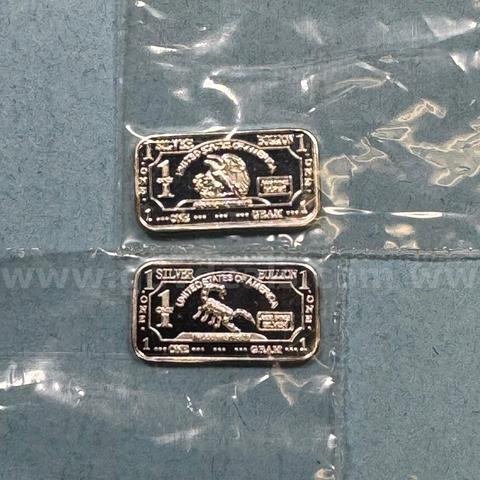Set of 2 Silver Bar - Eagle & Scorpion