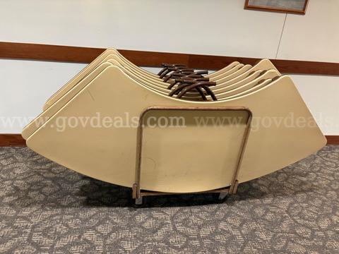 8ea. Mity-Lite Serpentine Tables With Cart