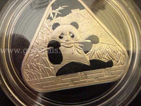 CHINESE PANDA TRIANGULAR COPPER ART BAR — 1 AVDP OZ .999 FINE COPPER-FREE SHIPPING!!!