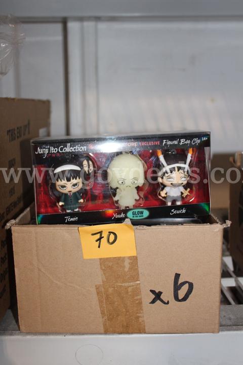 Junji Ito Collection Crunchyroll Store Exclusive Figural Bag Clip Set Of 3 Glow In The Dark, lot has 6 units