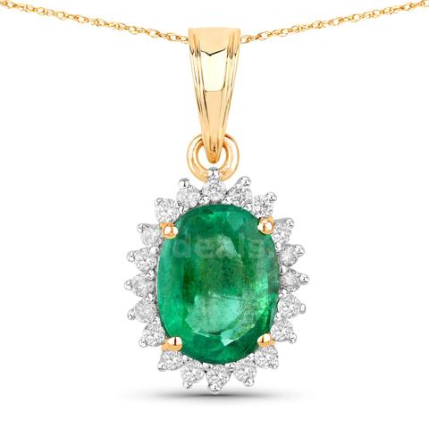 EMERALD and DIAMOND Pendant