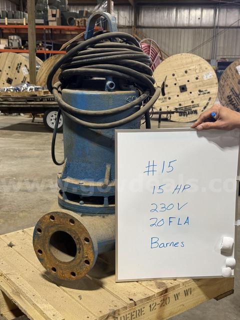 15HP 230V 20FLA Barnes Pump