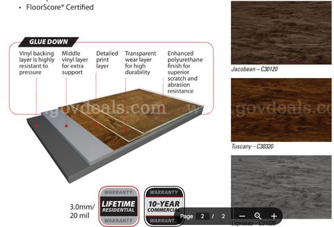 (Approx 1400 Sq Ft) Powerhold Gallery Series Luxury Vinyl Plank Flooring β Jacobean β NEW Pallet