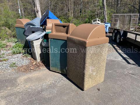 Lot of Approximately Thirty (30) Assorted Trash Cans