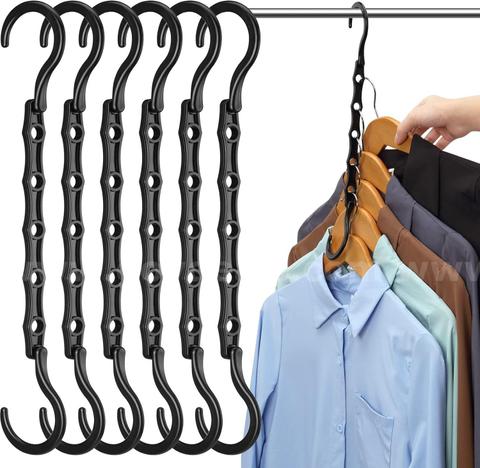 Approximately 40' Container Of Space Saving Hangers Sturdy Cascading Hangers with 5 Holes Closet Organizers and Storage