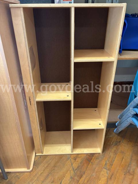 STORAGE SHELF, WOODEN / CLASSROOM / CHILDREN'S / SUNDAY SCHOOL / PRESCHOOL / STORAGE / CUBBYS