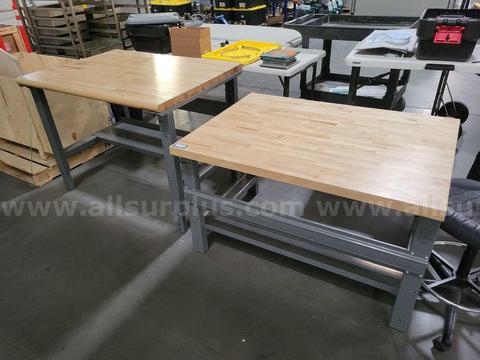 2ea Uline Wood-Top Workbenches
