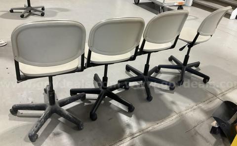 Set of 4 KI Torsion Rolling Office/Task Chairs - Ergonomic Mid-Century Style