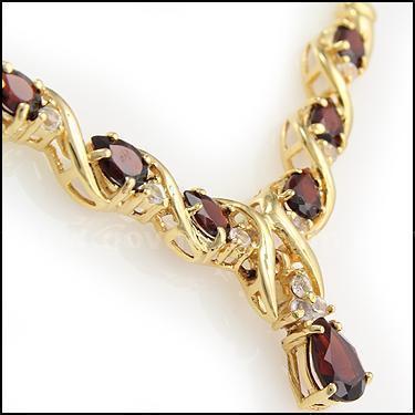 GARNET and DIAMOND Necklace