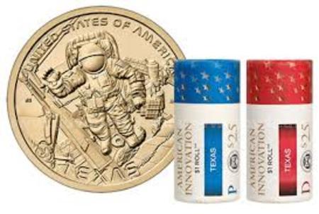 NEW SEALED 2025 P&D AMERICAN INNOVATION TEXAS DOLLAR (2) $25 ROLL SET FREE SHIPPING (USA ONLY)