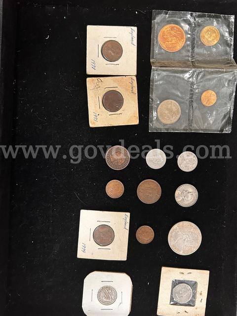 Fourteen Foreign Coin Items & Two Commemorative Coins