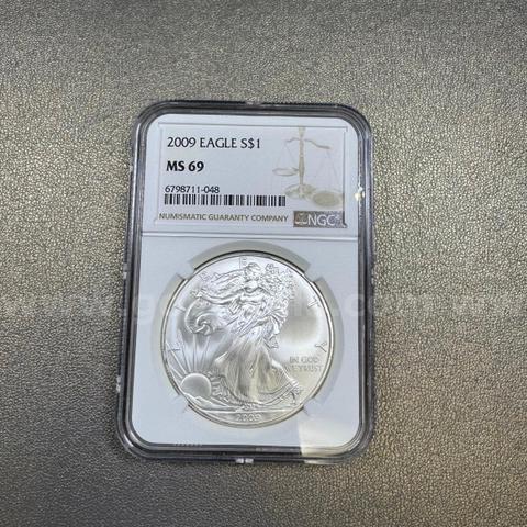 Silver 2009 MS69 Walking Liberty Dollar