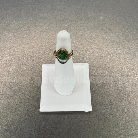 Stamped 10K Gold Filled Ring with Green Stone